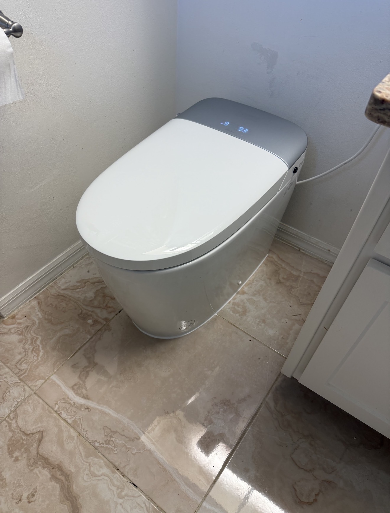 Smart toilet installation by Powells Plumbing Co